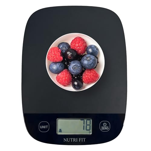 NUTRI FIT Food Scale Kitchen Scales Digital Weight Grams & Ounces Black - color: Carbon Black