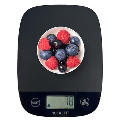 NUTRI FIT Food Scale Kitchen Scales Digital Weight Grams & Ounces Black - color: Carbon Black