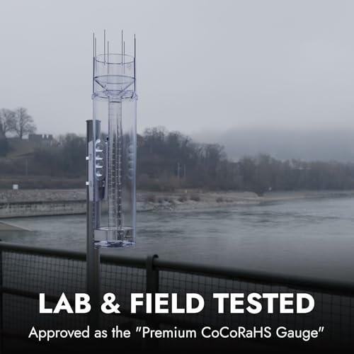 Tropo Precision Rain Gauge, CoCoRaHS Approved, High-Capacity, Dual Units