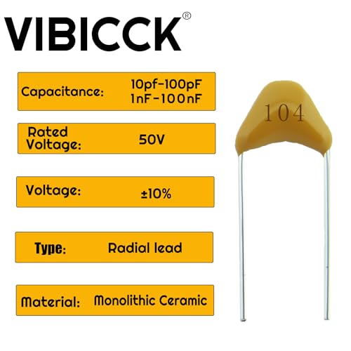 10 Values 300pcs Monolithic Ceramic Capacitor Assortment Kit