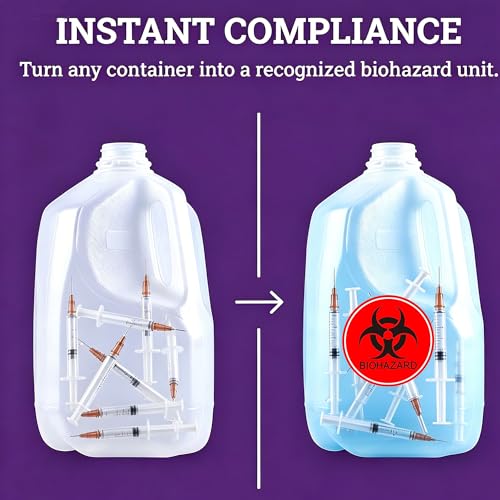 Biohazard Stickers Sign 2 '' Universal Symbol Coated Paper Signs for Labs