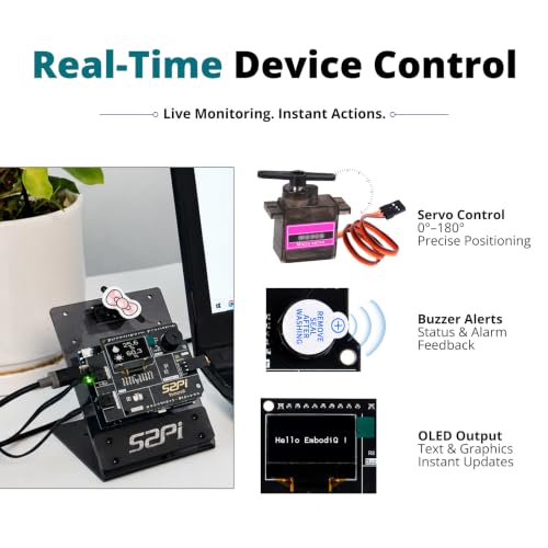 GeeekPi EmbodiQ AI Starter Kit for Arduino UNO Q – 4GB RAM, 32GB eMMC, AI Agent HAT, Soil Moisture & Raindrop Sensors, Servo, Acrylic Mount – Natural Language Control