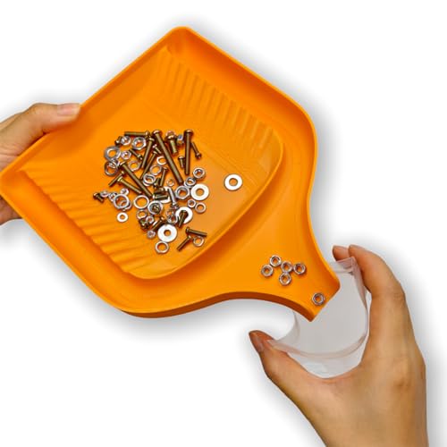 Multi-Purpose Sorting Funnel Tray – Quick Sorting Tray for All Kinds of Small Things,Easy Sorter Funnel Trays for Screws, Bolts, Lego Bricks, Micro SD Cards. (Orange) - color: Orange