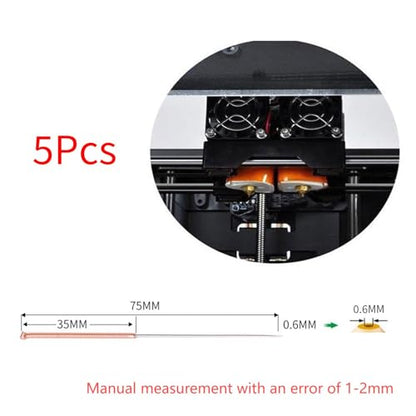BORDSTRACT 3D Printer Nozzle Tool, Cleaning and Maintenance Kit, 5pcs 0.6mm Cleaning Needles for 0.6mm Nozzles, Quick and Easy Cleaning Material - size: 0.6