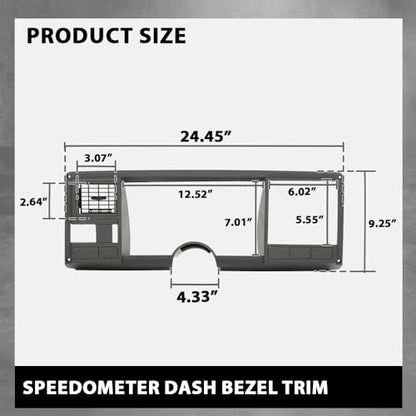 Dash Bezel Panel Surround Trim - color: Gray, size: Silverado/Sierra 1988-1994