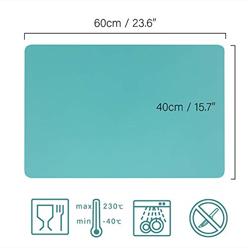 Gartful Extra Large Silicone Mat 23.6 x 15.7 inches, Silicone Crafts Sheet, Casting Molds Mat, Countertop Protector, Placemat Table Mat Desk Saver Pad, Nonstick Nonskid, Black Green - color: Black Green, size: 15.7" x 23.6"