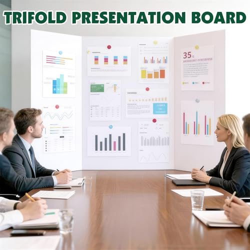 20 Pack White Trifold Poster Board, 36in x 48in Corrugated Project Board - size: 36''x48''-20P