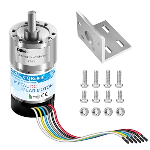 CQRobot 6.25:1 Metal DC Gearmotor 37Dx65.1L mm 24V with 64 CPR Encoder - size: 6.25:1, style: 24V