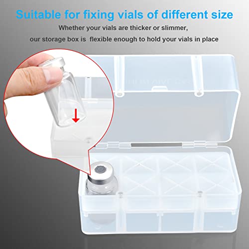8-Holes Medication Vial Storage Box for Fridge, Insulin Vial Holder Organizer Case Fits Various 5ml-15ml Injectable Medicines Vials - Clear - color: White