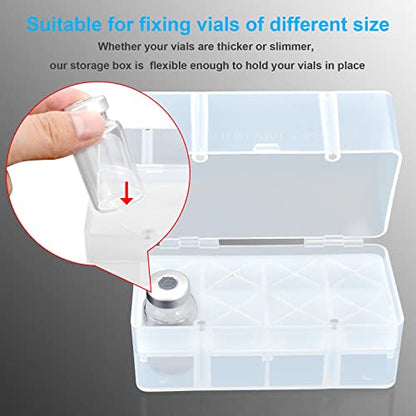 8-Holes Medication Vial Storage Box for Fridge, Insulin Vial Holder Organizer Case Fits Various 5ml-15ml Injectable Medicines Vials - Clear - color: White
