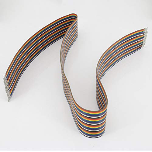 Fielect Dupont Jumper Wires Breadboard Jumper Wires Colorful Ribbon Cables 40pin 100cm Long Female to Female 1Pcs - color: F/F, size: 1cm