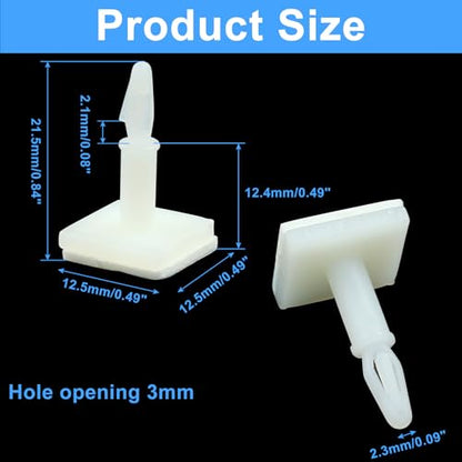 White Sticky PCB Spacers, 25 Pcs, 12.4mm/0.49" Height - size: 12.4mm/0.49"