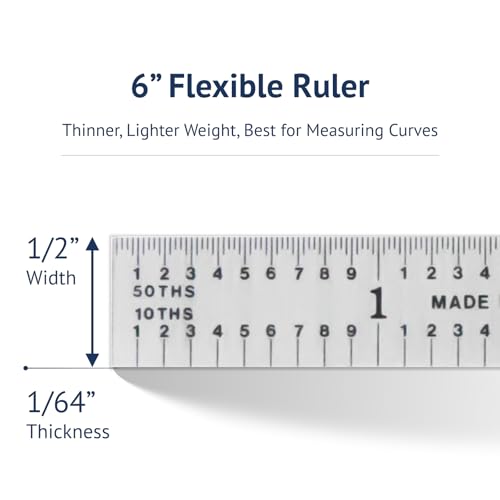 PEC Tools Metal Ruler, 6"/150mm - color: Flexible, size: 6"