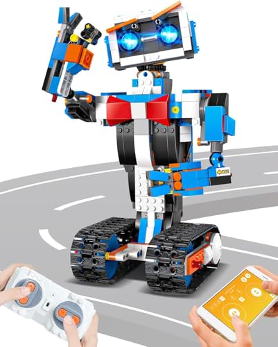 Robot Building Kits for Kids, Stem Toys for Boys Age 8-12, APP & Remote Control Educational Coding Building Sets, Programmable Robot for Kids, Rechargeable Robotic Kit Gifts for Girls Boys (728 PCS)