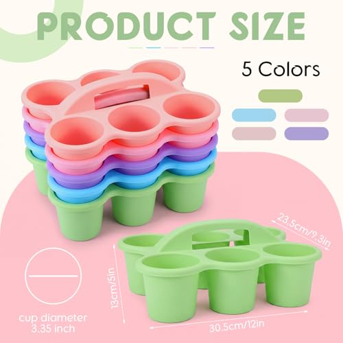5 Pack Classroom Caddy with Handle Pastel Classroom Table Caddy