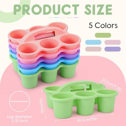 5 Pack Classroom Caddy with Handle Pastel Classroom Table Caddy