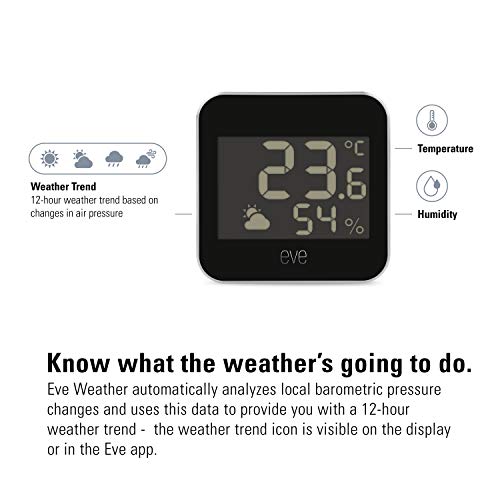 Eve Weather - Apple HomeKit Smart Home, Connected Outdoor Weather Station for Tracking Temperature, Humidity & Barometric Pressure, Precision Sensors, Wireless, Bluetooth and Thread - style: Eve Weather (Apple Home)