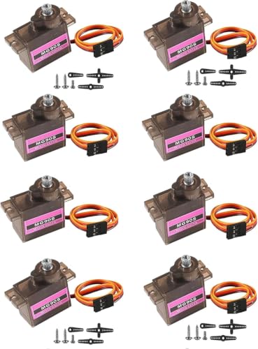 8PCS MG90S Micro Servo Motor, 9g 360° Metal Gear Digital Servo - color: MG90S 9G. 360°