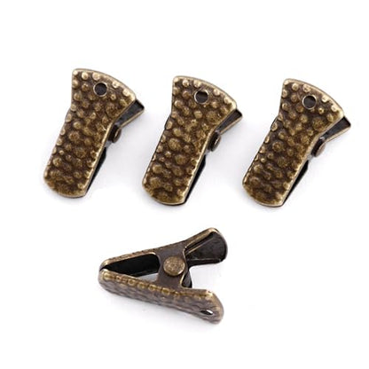 35 Pack Mini Metal Alligator Clips for Crafts Non-Slip Silicone-Coated Retro DIY Badge Small Spring Clips (Bronze) - color: Bronze