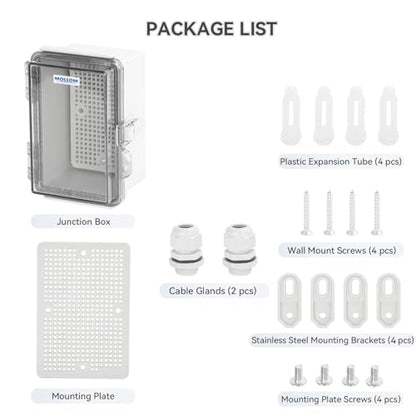 Mollom Transparent Cover Outdoor Junction Box (5.9x3.9x3.5In) - size: 5.9x3.9x3.5"