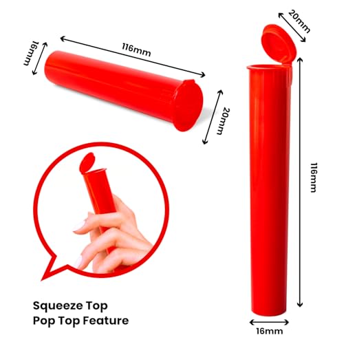 116mm Pop Top Tubes (1000 Qty.) (Red) - color: Red
