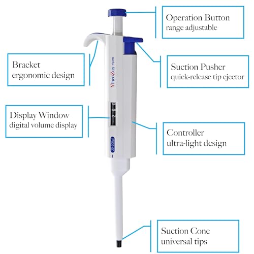 High-Precision Adjustable Single Channel Pipettor 20-200ul for Laboratory - size: 20-200ul