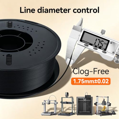 Kingroon 10kg Black PLA Plus Filament Bundle 1.75mm - color: 10*1kg Black, size: PLA Plus