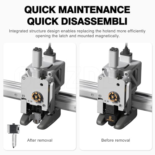 Speed Hot End A1 Mini A2L Extrusion Head Kit B 0.4mm Hardened Steel Nozzle Chrome Plated Brass Heating Block Silicone Sock Integrated Structure for Bambu Lab A1/A1 Min 3D Printers only - size: 0.4