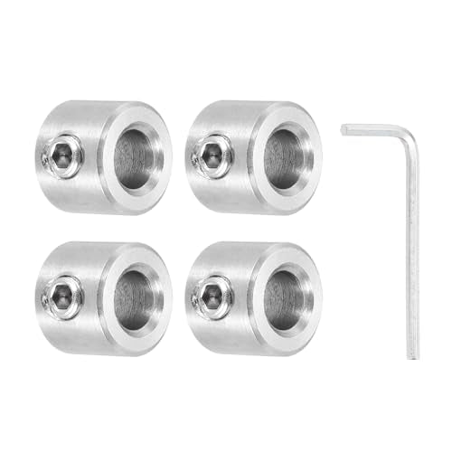 MECCANIXITY 4Pcs Shaft Collars 5mm Bore 1 Screw 10mm OD 8mm Thick - size: 5mm ID 10mm OD 8mm H with 1 Screw