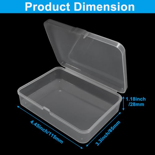 BokWin 6 Pack Mini Plastic Clear Beads Storage Containers Box - size: 4.45"x3.3"x1.18"