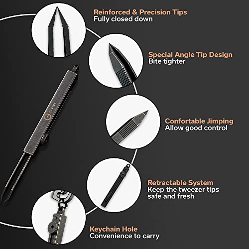 CIVIVI Precision Tweezers, Retractable Sharp Pointed Splinter Removal Tool