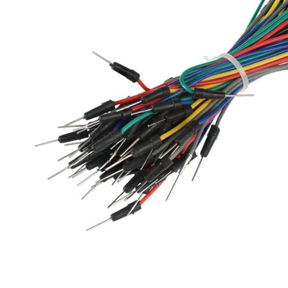 Solderless Breadboard 830 Tie Points - 65Pcs Flexible Breadboards Jumper Wires Kit for Arduino Prototyping Circuit DIY Electronic Project - color: 1pcs830TieBreadboard-JumperWire65pcs