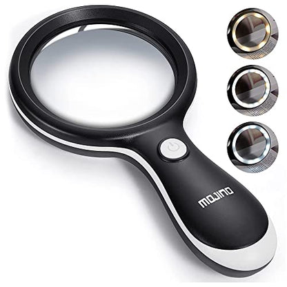 10X Lighted Large Handheld Reading Magnifier Glasses