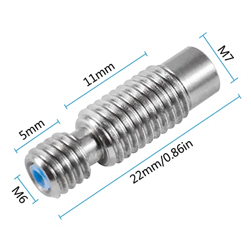 for E3D V6 Hotend Remote Short Direct Heat Sink 1.75mm, Bimetal Heatbreak, and Nozzle/Heater Block for Feeding 3D Printer Extruder