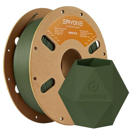 ERYONE Matte PLA Filament for 3D Printer, Filament 1.75mm +/- 0.03mm, 1kg (2.2LBS)/Spool, Olive Green - color: Matte Olive Green