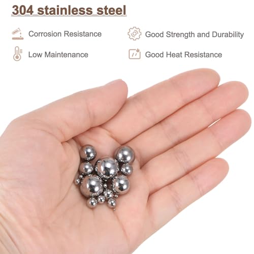 uxcell 350pcs G200 Precision Balls Assortment Kit 1mm 2mm 2.5mm 3mm 3.5mm 4mm 4.5mm 5mm 5.5mm 6mm 7mm 8mm 9mm 10mm 11mm 12mm Stainless Steel Bearing Balls