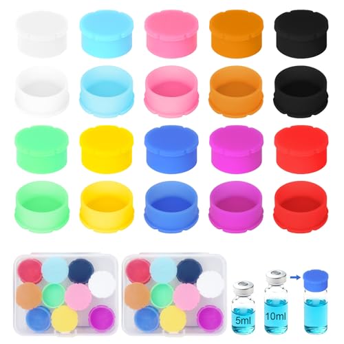 20Pcs 5ml Silicone Peptide Vial Caps, 10 ColorsGlass Vial Protective Cover - color: 5ml 20pcs