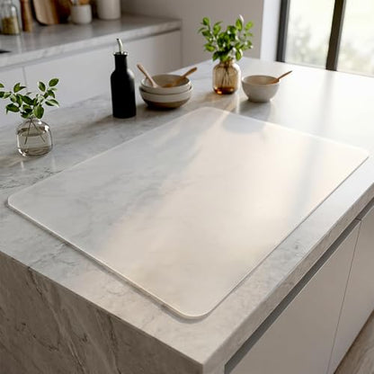 36” x 24”Silicone mat, Large Silicone Heat-Resistant mat, Kitchen countertop Non-Slip mat, Craft Table placemat.(Translucent) - size: 36" x 24" Translucent