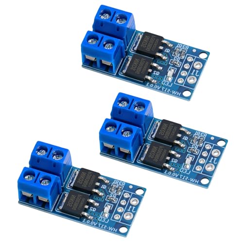 3PCS Dual Channel High-Power MOSFET PWM Driver Module, 0-20KHz Speed & Brightness Controller for Motor/Light, DC 5-36V 400W 15A (Peak 30A) - style: 3PCS