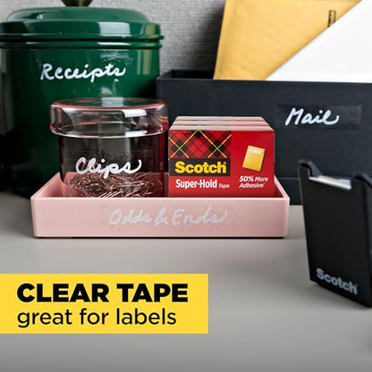 Scotch Super-Hold Tape, 3/4 x 300 Inches, 3 Dispensered Rolls