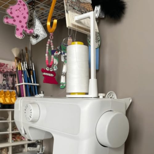 Sewing Machine Thread Stand, Vertical Spool Holder for Large Cones, Anti-Tangle Thread Guide, Universal Spool Pin for Home Sewing & Serger Machines