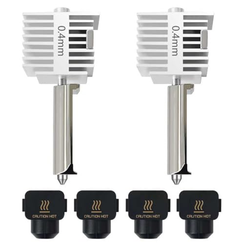 2‑Pack 0.4mm A1 Mini/A1/A2L Hardened Steel Hotend Kit for Bambu Lab - size: Silver 0.4mm+0.4mm