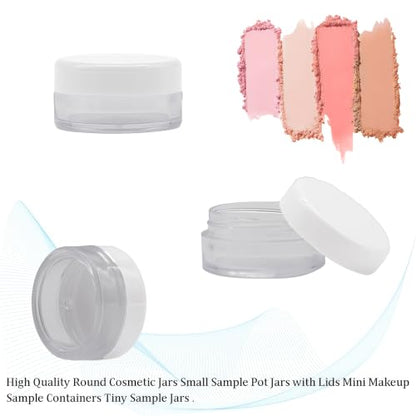 50 Pcs Makeup Sample Containers 3g/5g Sample Containers with Lids Tiny Sample Jars for Skincare Cream Lotion Jewelry Beads DIY Crafts Travel (FZG/5g/Bai) - color: white, size: 5g