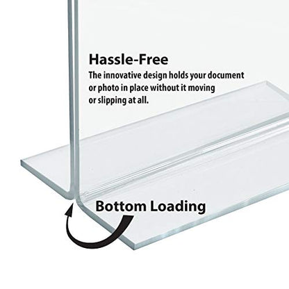 Azar 152727 Horizontal Double-Sided Stand Up Sign Holder, 10 Count Clear, 6 in W X 4 in H - size: 6 in W X 4 in H