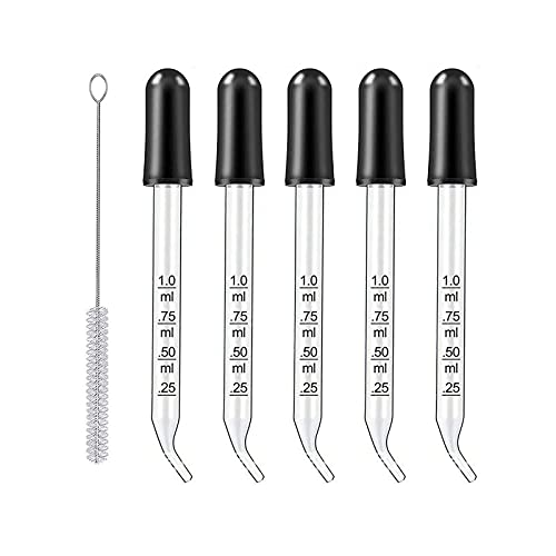Eye Droppers for Essential Oils, 1ml, Bent-Tip, 5 Packs - size: Bent Tip