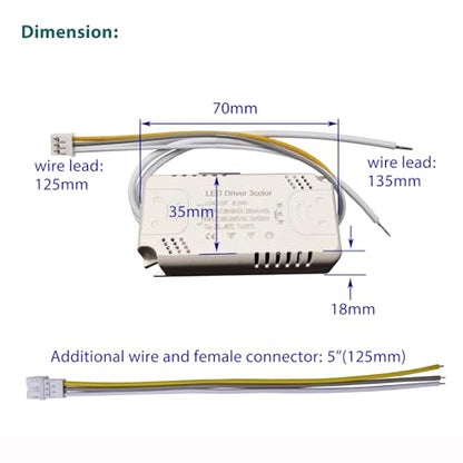 LED Driver 8-24W for Multi-Color Ceiling Strip Spot Light Module Panel, Replacement LED Power Supply Transformer Starter Adapter, Input AC85-265V Output DC36-85V - style: SF 8-24W 3CCT