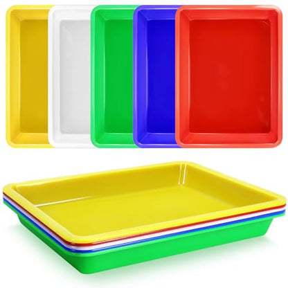 Weoxpr 5 Pack Multicolor Plastic Art Trays for Crafts, Beads & Organizing