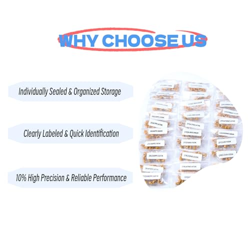 Chanzon 600pcs 30 Values Ceramic Capacitor Kit 10pF-10uF 50V ±10%