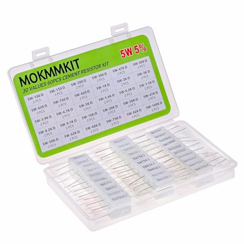 30 Values 5W Ceramic Cement Resistor Kit 100 ohm-100K ohm - size: 100Ω-100K Ω 60 PCS
