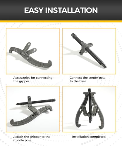 6" Bearing Puller,Car Accessories Gear Puller,Automotive Tool 3 Jaw Wheel Puller with Reversible Claws,Heavy Duty Pulley Puller for Automotive Wheel,Pulling Tool Kit for Motorcycle Car SUV